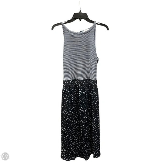 Dress Casual Midi By Loft In Blue & White, Size: 12