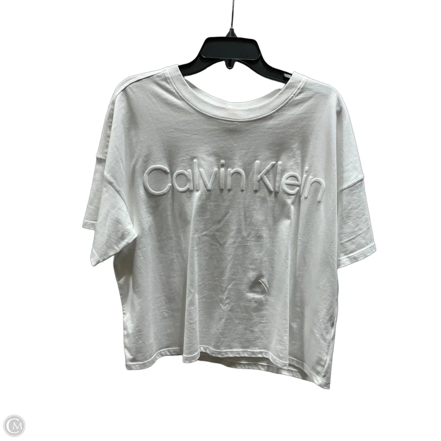 Top Short Sleeve By Calvin Klein In White, Size: Xl