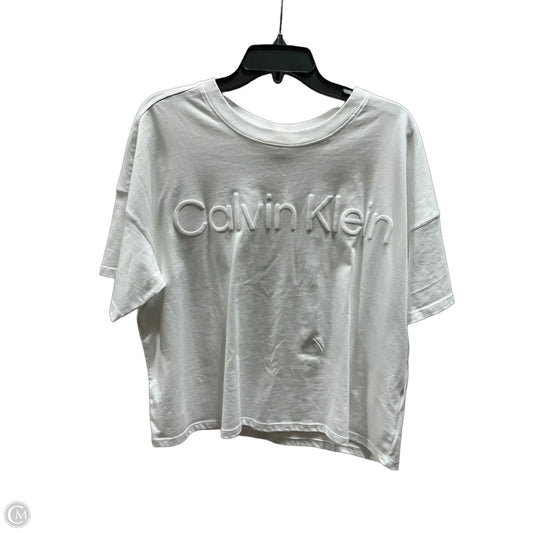 Top Short Sleeve By Calvin Klein In White, Size: Xl