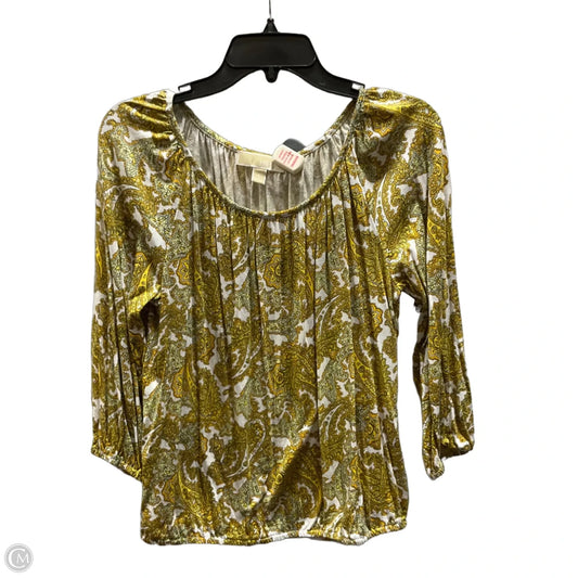 Top Short Sleeve By Michael By Michael Kors In Yellow, Size: S