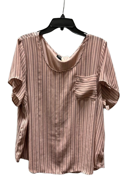 Top Short Sleeve By Torrid In Black & Pink, Size: 3x
