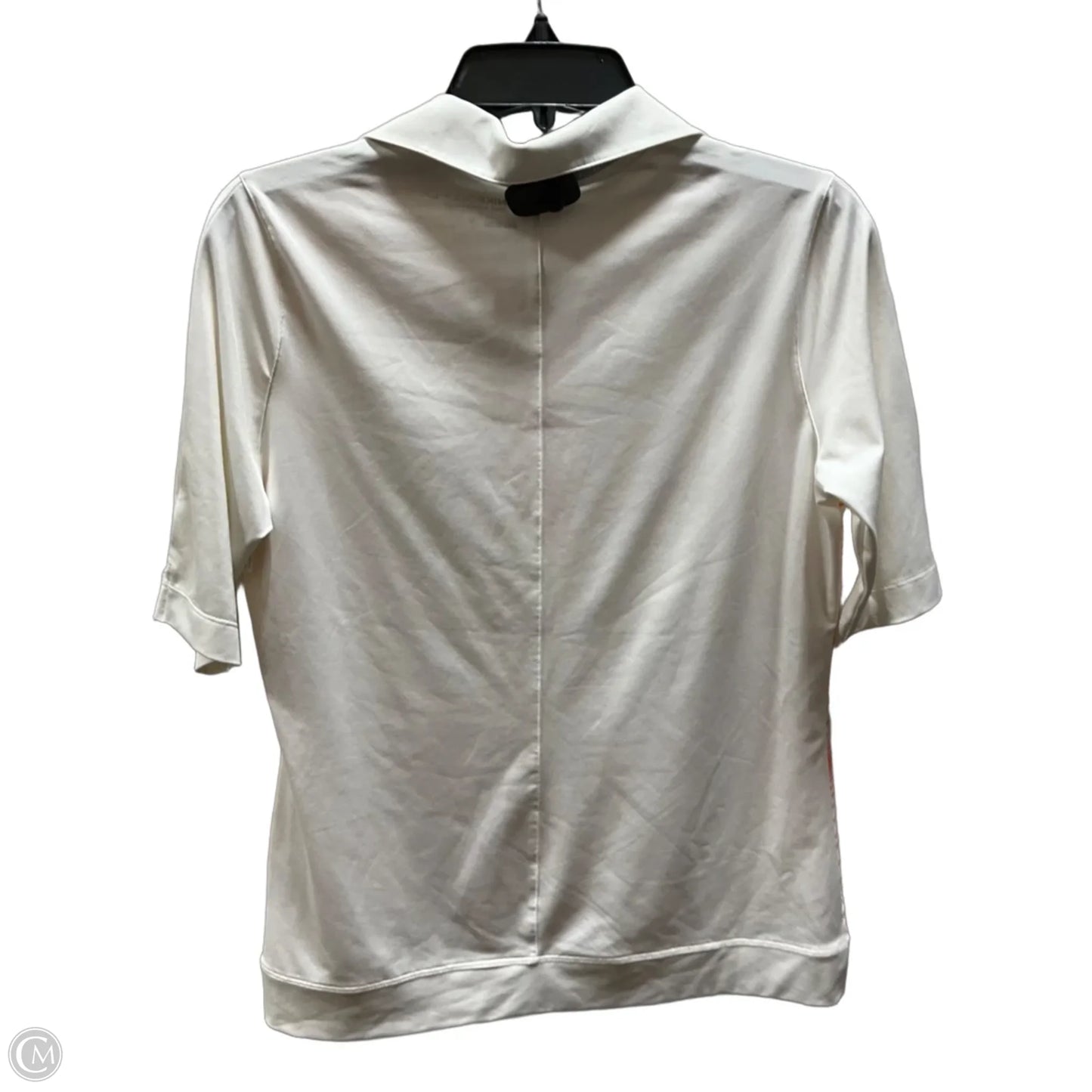 Athletic Top Short Sleeve By Nike In Orange & White, Size: M