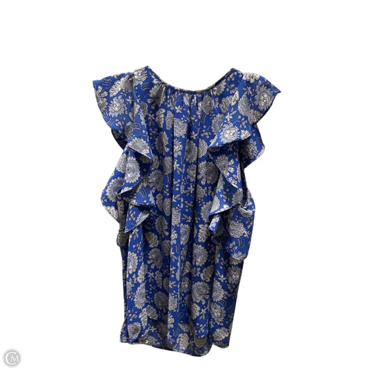 Top Sleeveless By Vince Camuto In Blue & White, Size: L