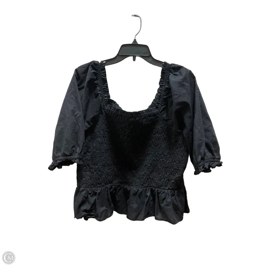 Top Short Sleeve By Loft In Black, Size: Xl