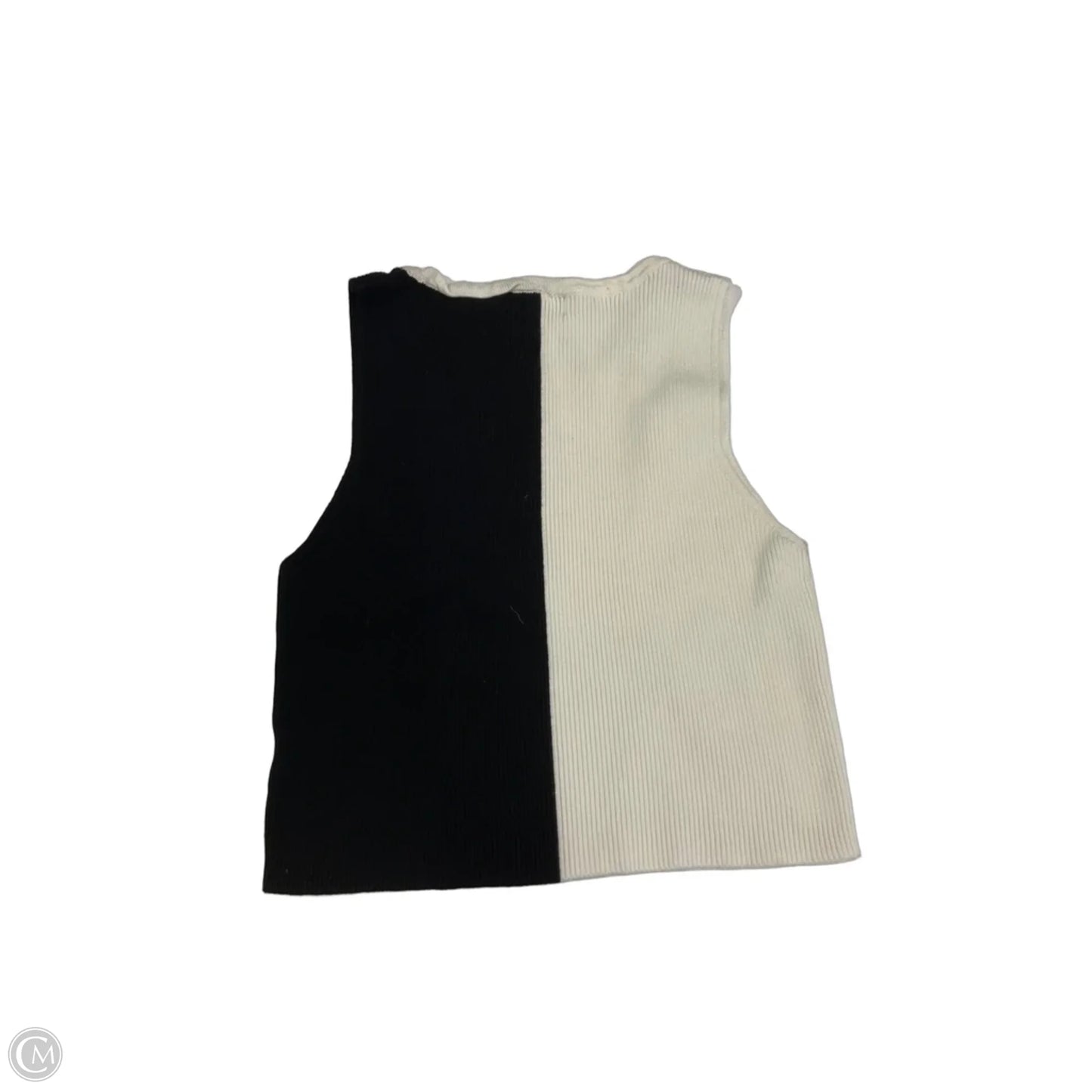 Top Sleeveless By Say What In Black & White, Size: Xl