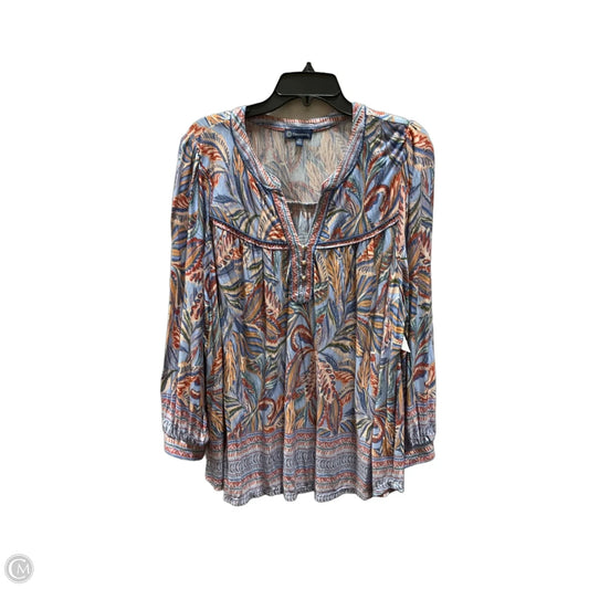 Top 3/4 Sleeve By Democracy In Blue & Orange, Size: 2x