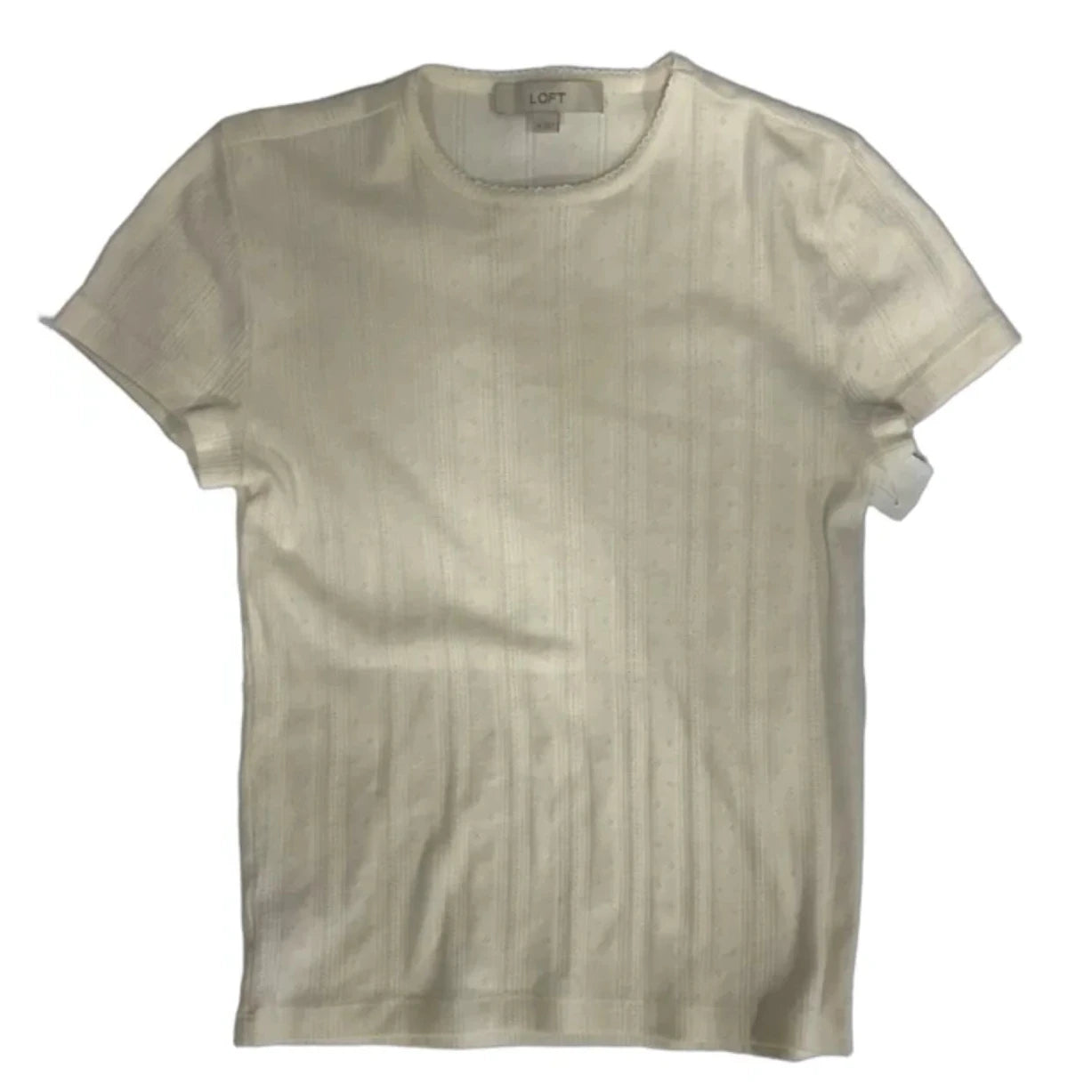 Top Short Sleeve By Loft In White, Size: M