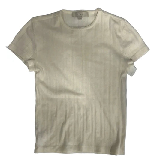 Top Short Sleeve By Loft In White, Size: M