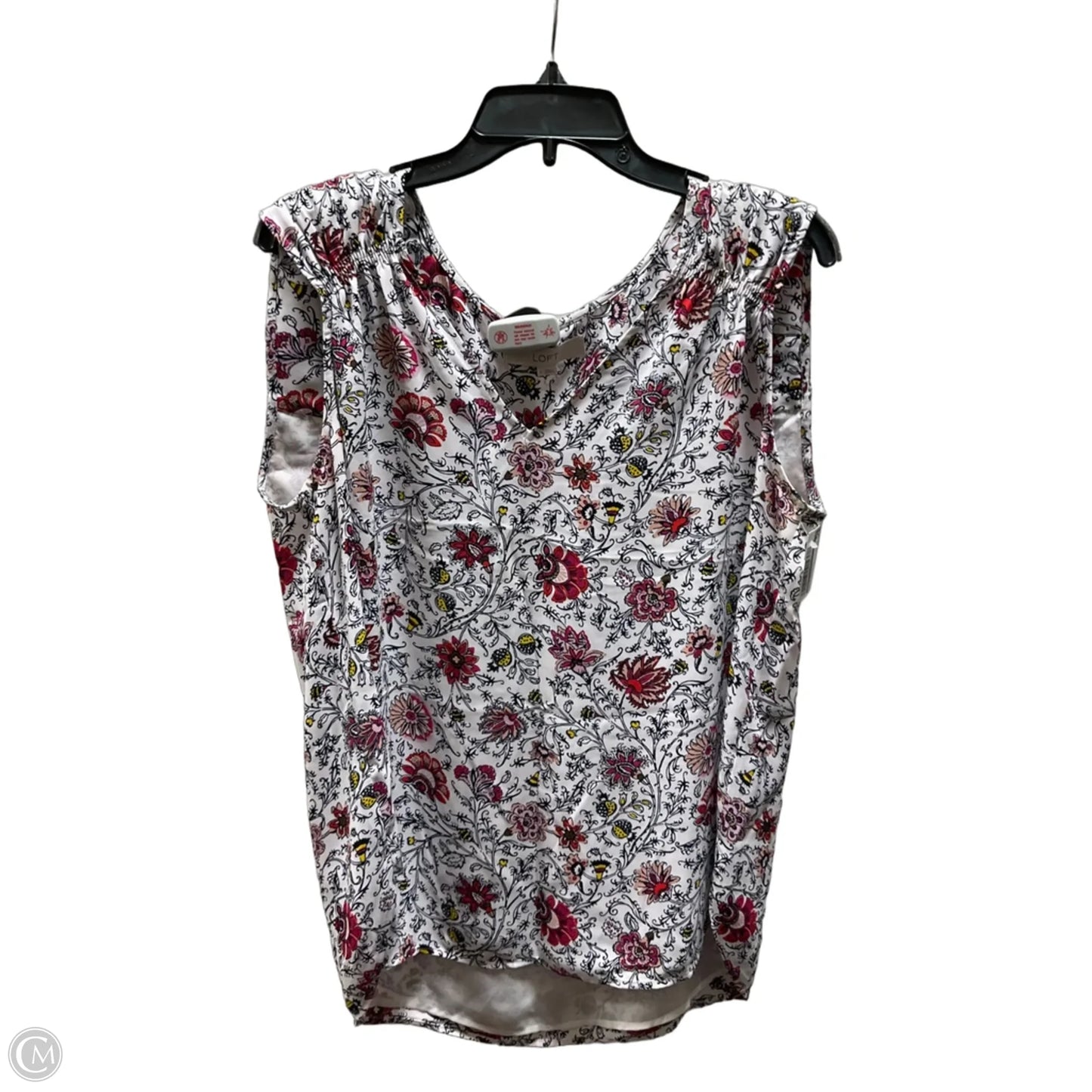 Top Sleeveless By Loft In Floral Print, Size: L