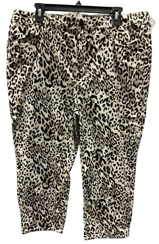 Pants Cropped By Chicos In Animal Print, Size: 16