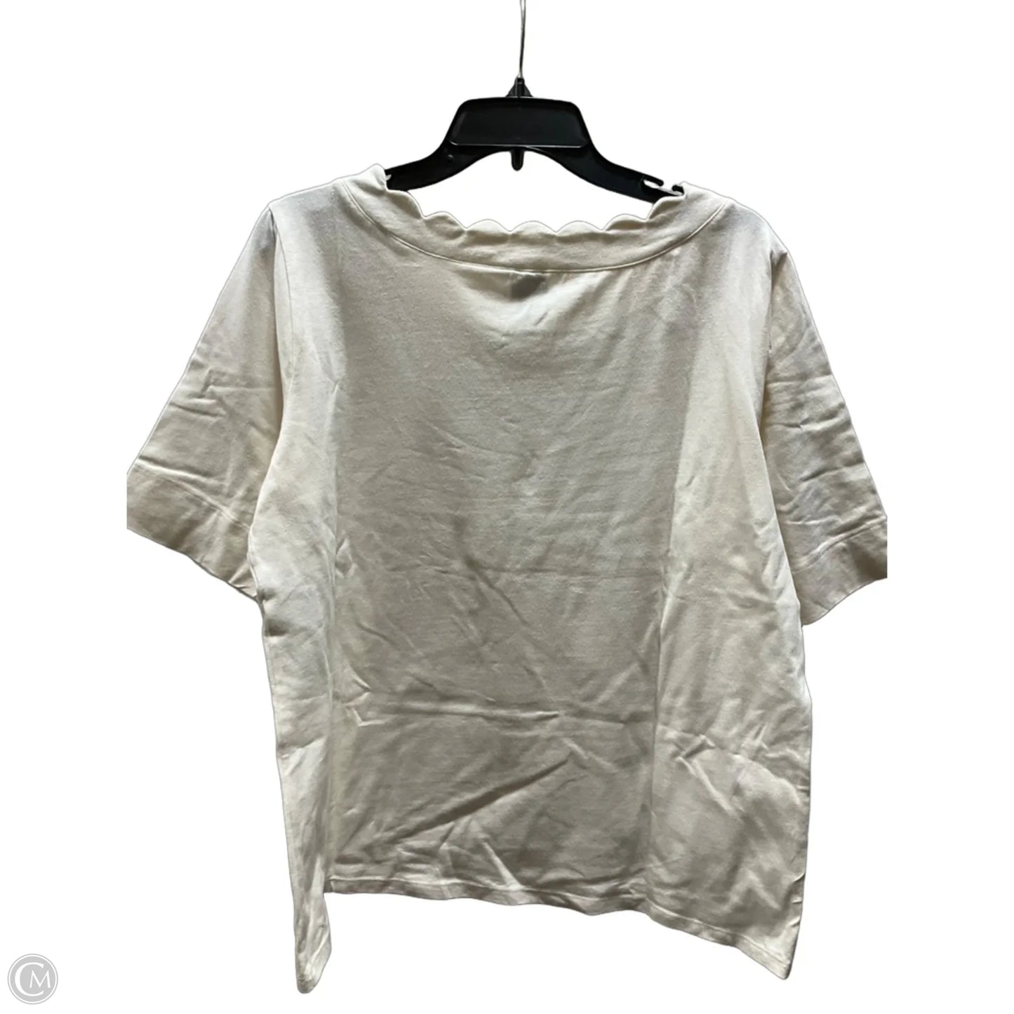 Top Short Sleeve By Anne Klein In Cream, Size: Xl