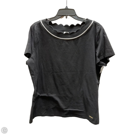 Top Short Sleeve By Anne Klein In Black, Size: Xl
