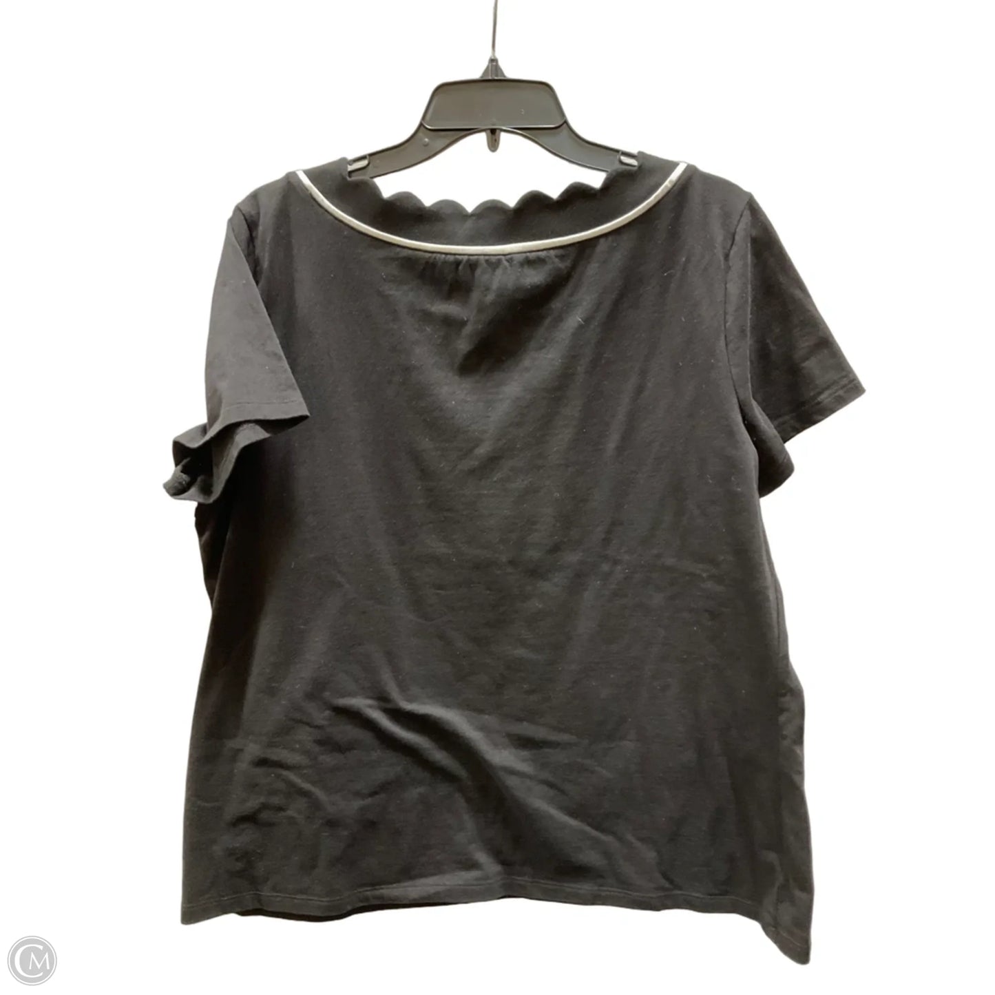 Top Short Sleeve By Anne Klein In Black, Size: Xl