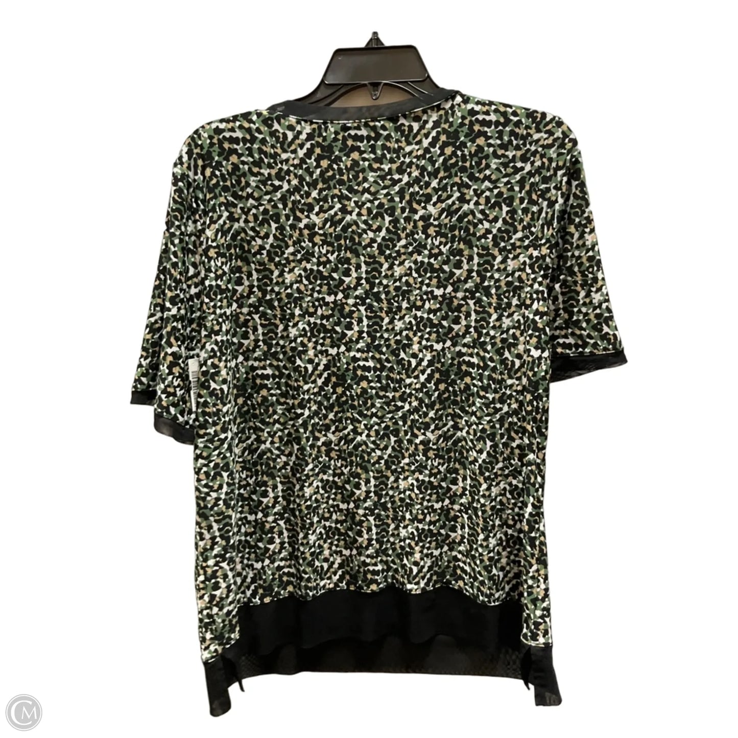 Top Short Sleeve By Anne Klein In Black & Green, Size: L