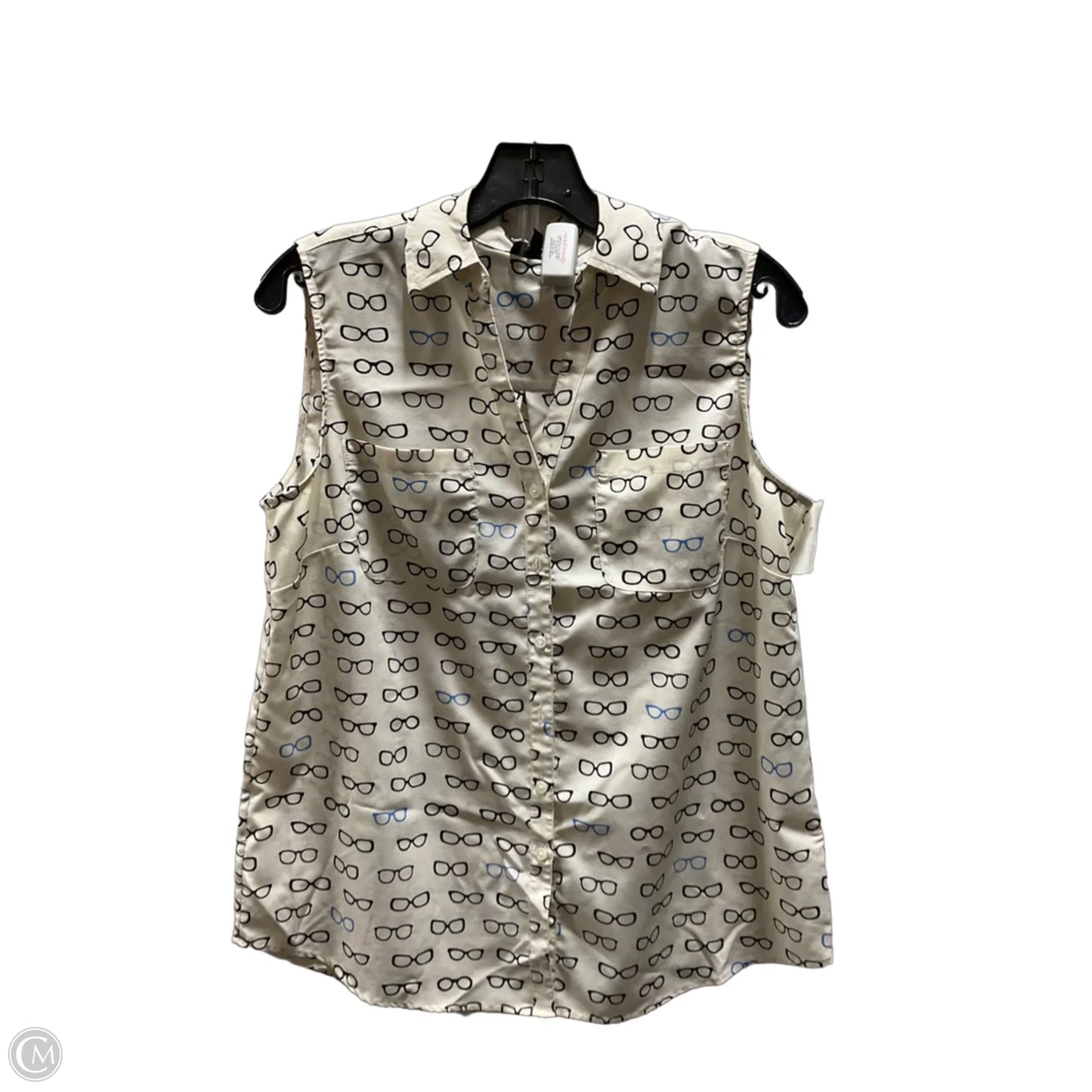 Top Sleeveless By Talbots In Cream, Size: L