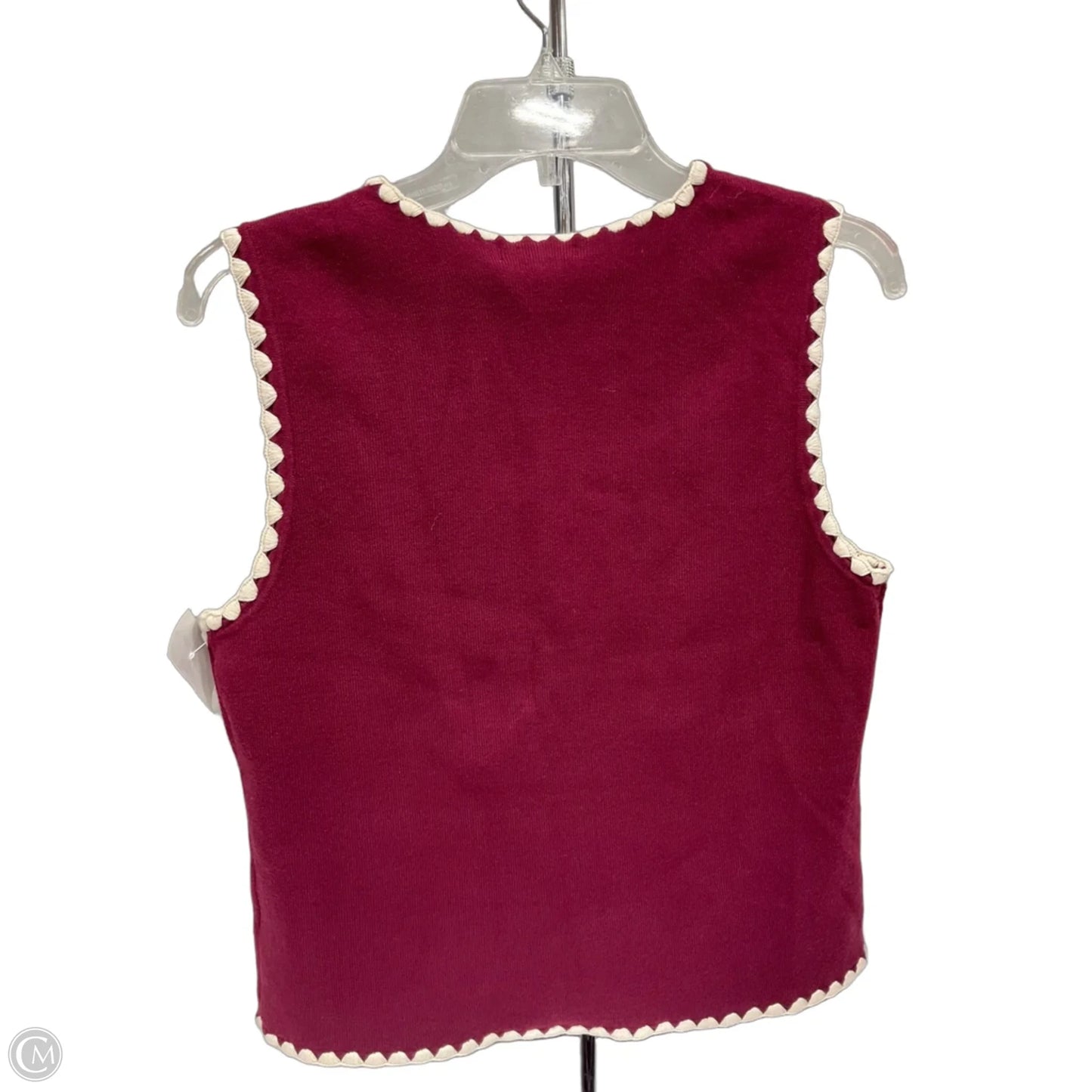 Top Sleeveless By Skies Are Blue In Red & White, Size: M