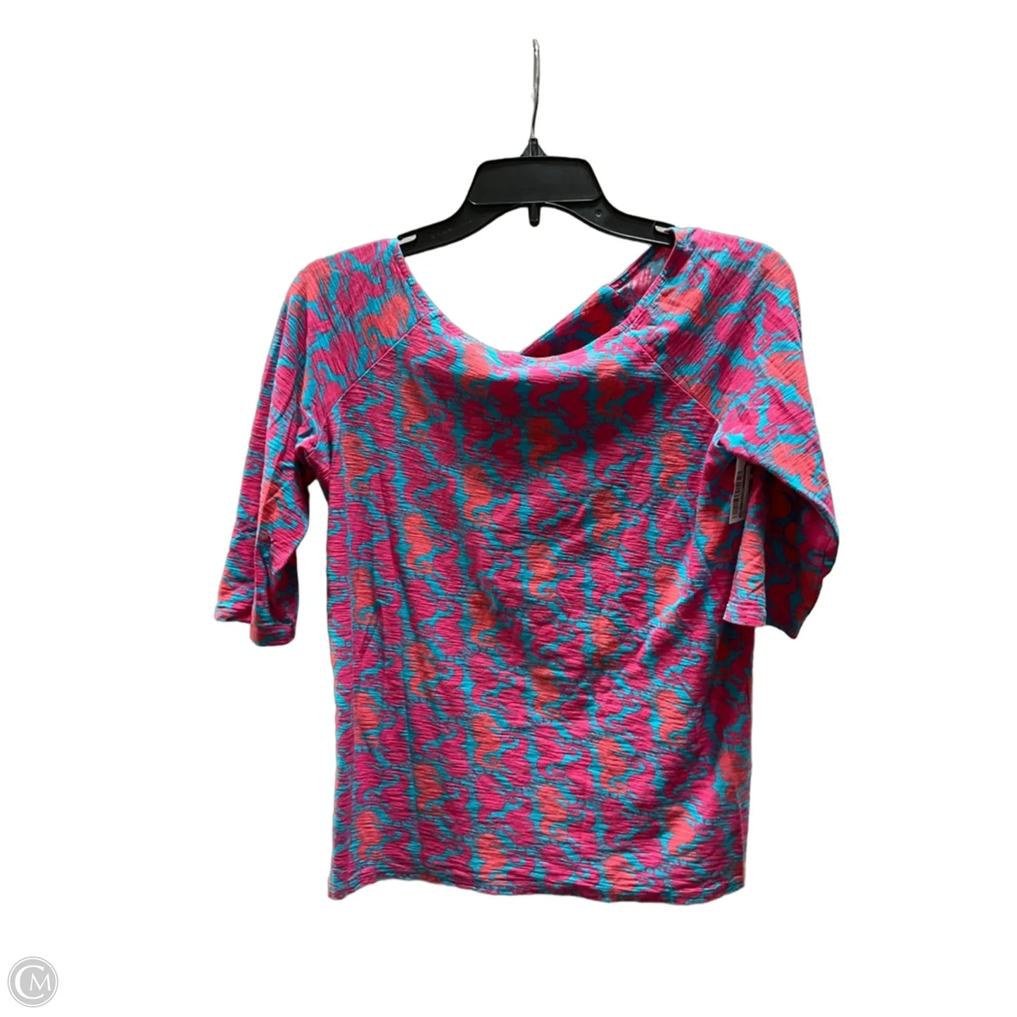 Top Short Sleeve By Lilly Pulitzer In Blue & Pink, Size: M