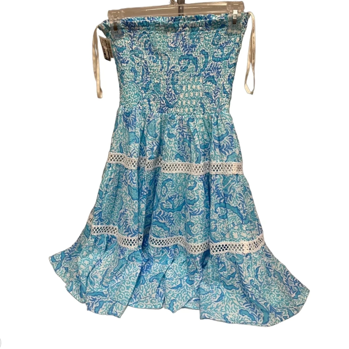 Dress Casual Midi By Lilly Pulitzer In Blue & White, Size: Xs