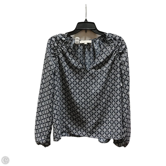 Top Long Sleeve By Loft In Blue & White, Size: L