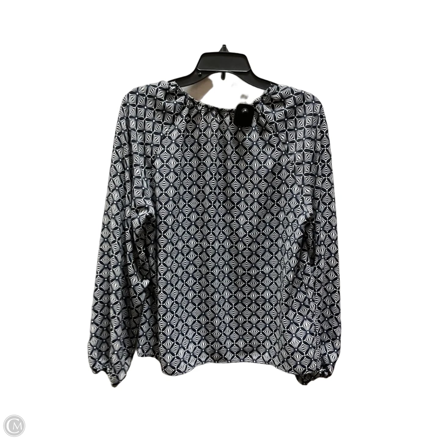 Top Long Sleeve By Loft In Blue & White, Size: L