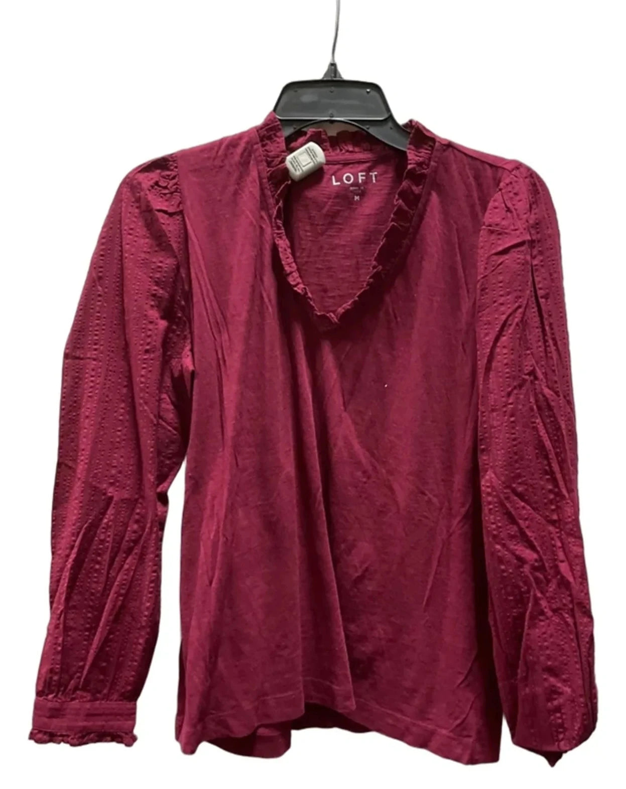 Top Long Sleeve By Loft In Red, Size: M