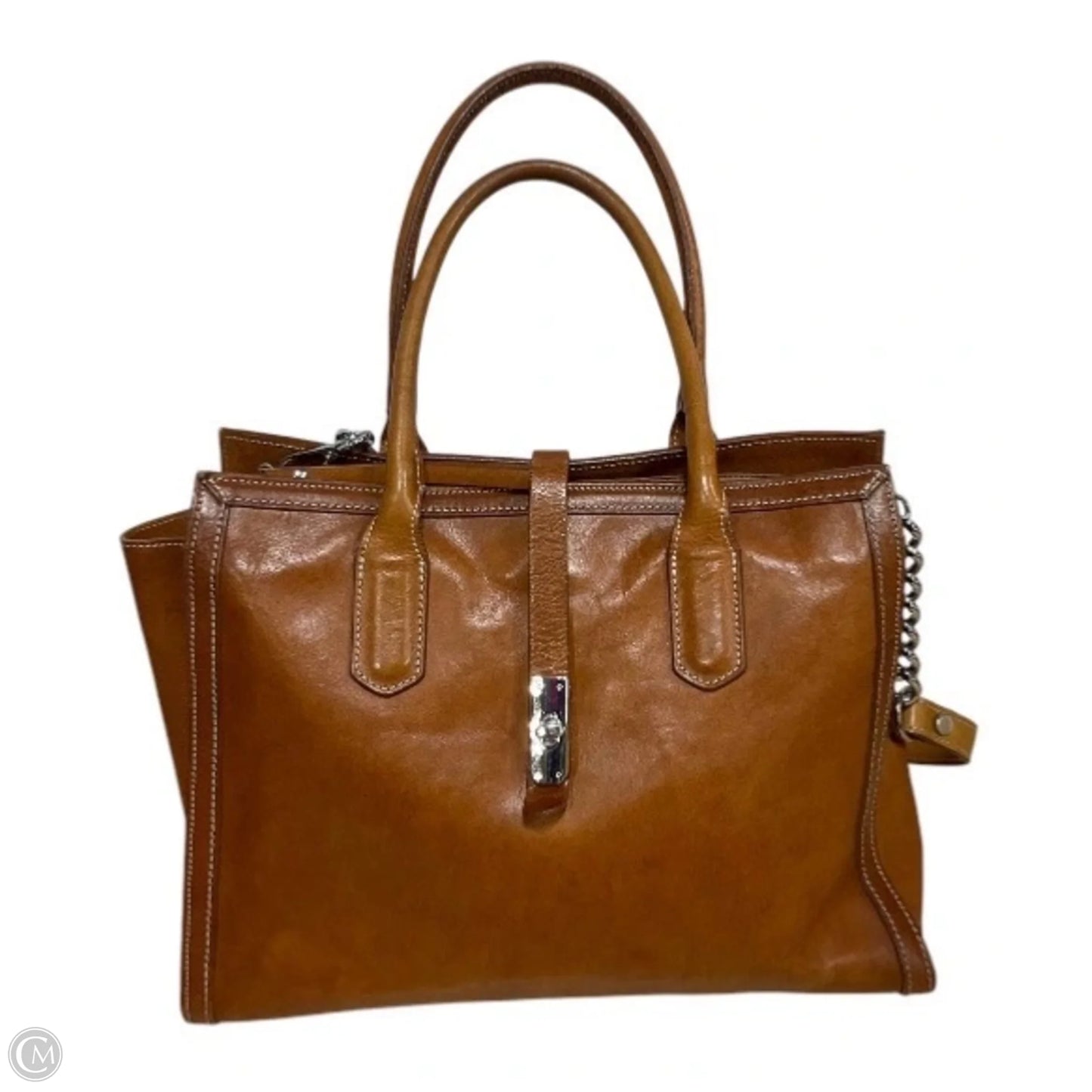 Handbag Leather By Cma, Size: Medium