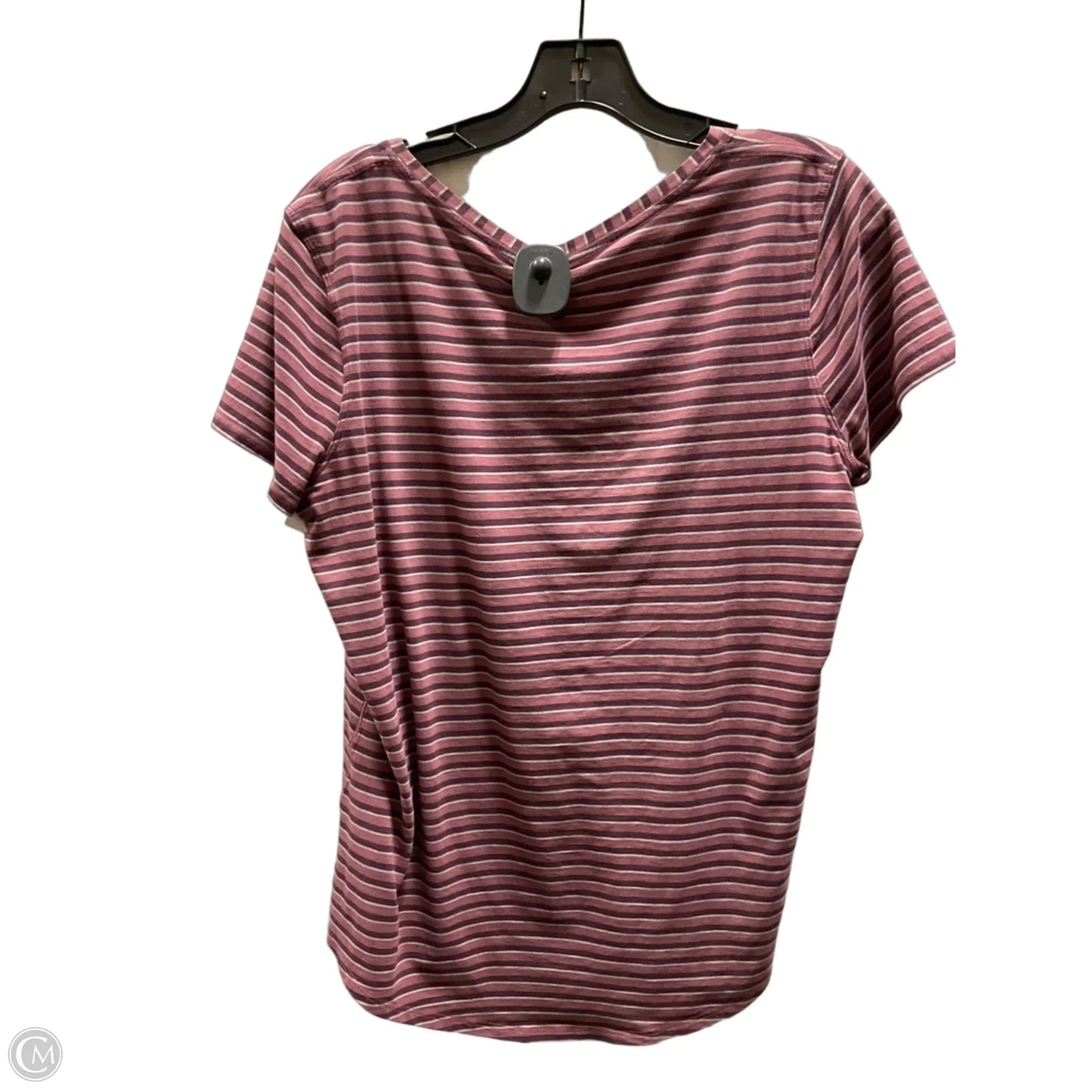 Athletic Top Short Sleeve By Lululemon In Striped Pattern, Size: 10