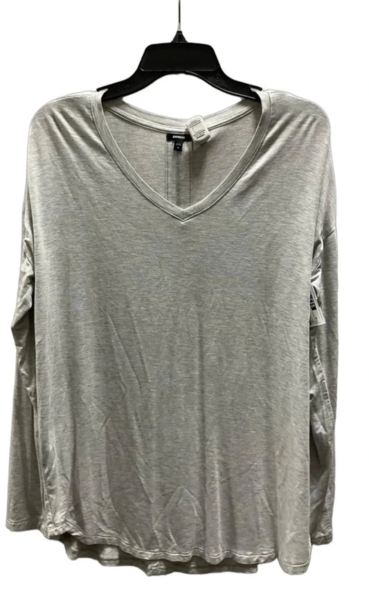 Top Long Sleeve By Express In Grey, Size: M