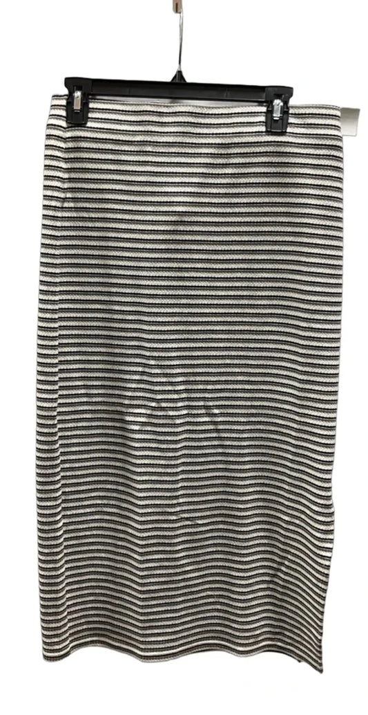 Skirt Midi By Loft In Striped Pattern, Size: M