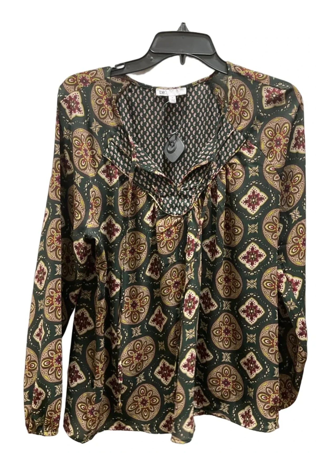 Top Long Sleeve By Dr2 In Green, Size: M