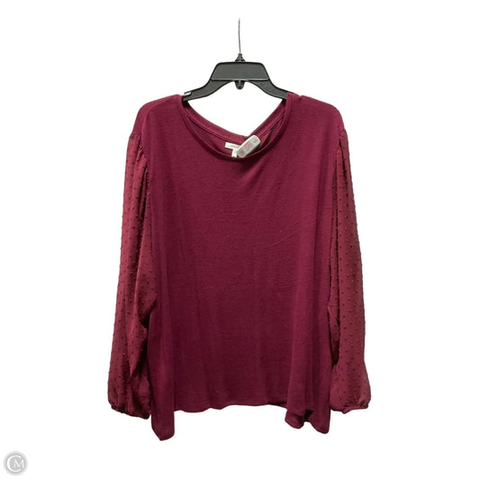 Top Long Sleeve By Maurices In Red, Size: 3x
