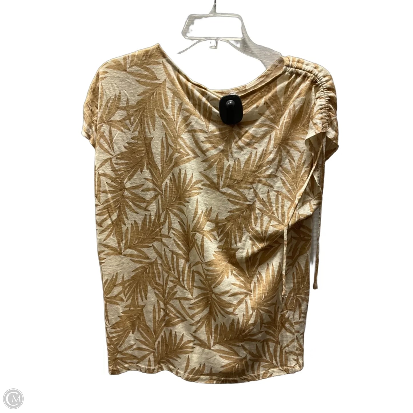 Top Short Sleeve By Nicole Miller In Tan, Size: S