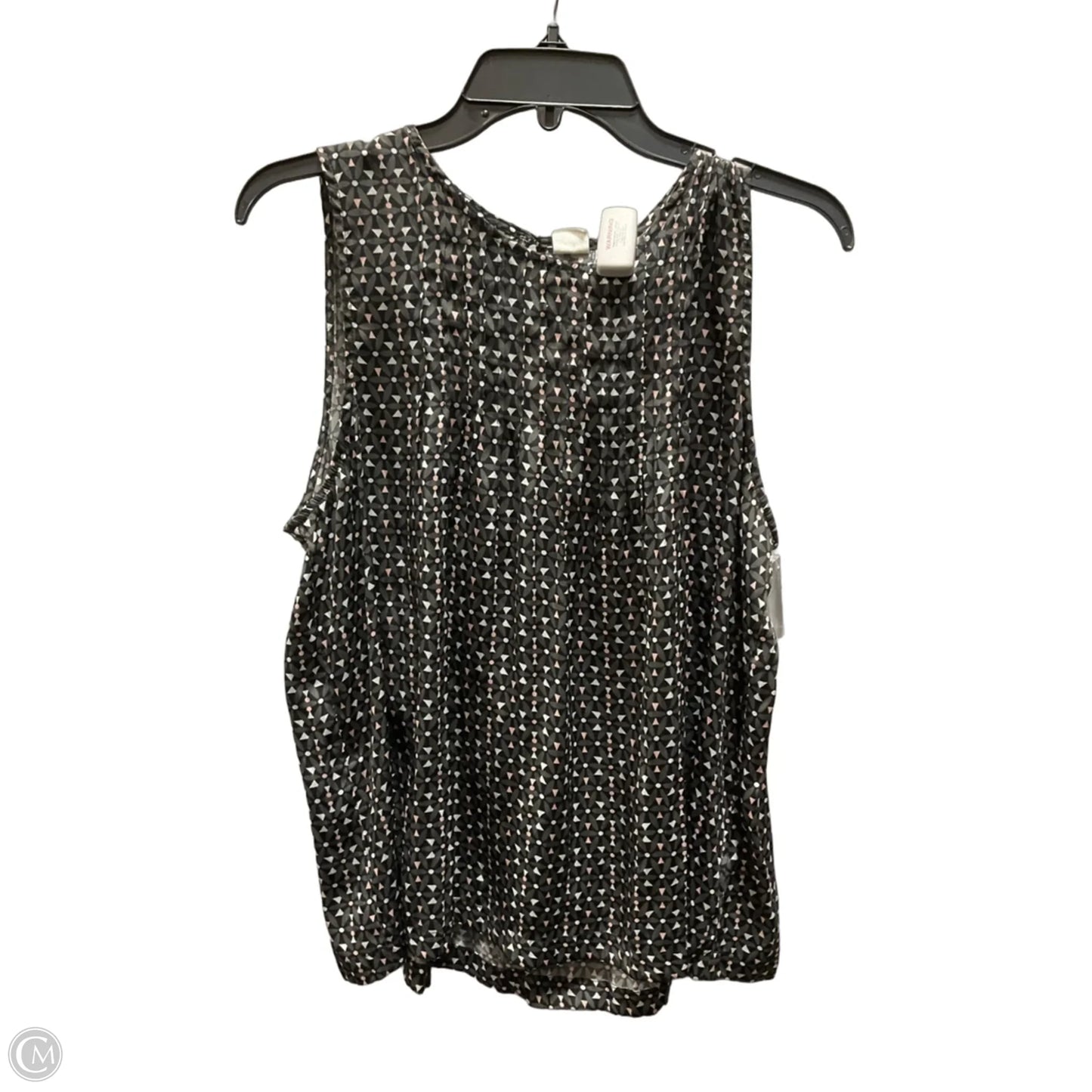 Top Sleeveless By Gap In Black & Grey, Size: L