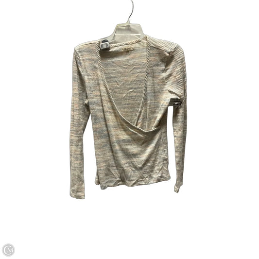 Top Long Sleeve By Madewell In Cream & Pink, Size: M