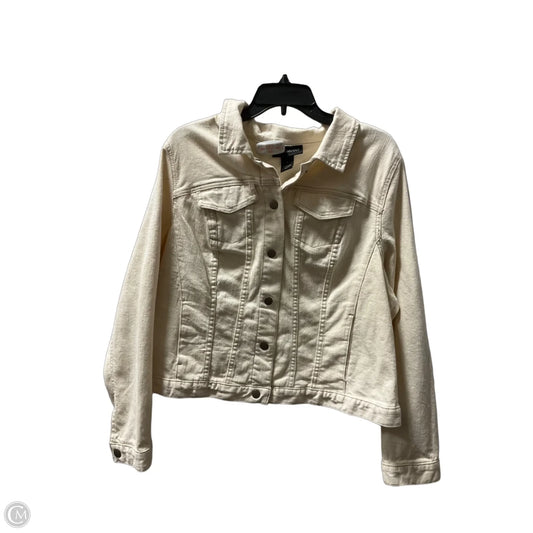 Jacket Denim By Lane Bryant In White, Size: 18