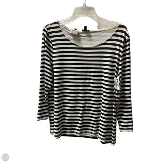 Top Long Sleeve By Talbots In Striped Pattern, Size: L