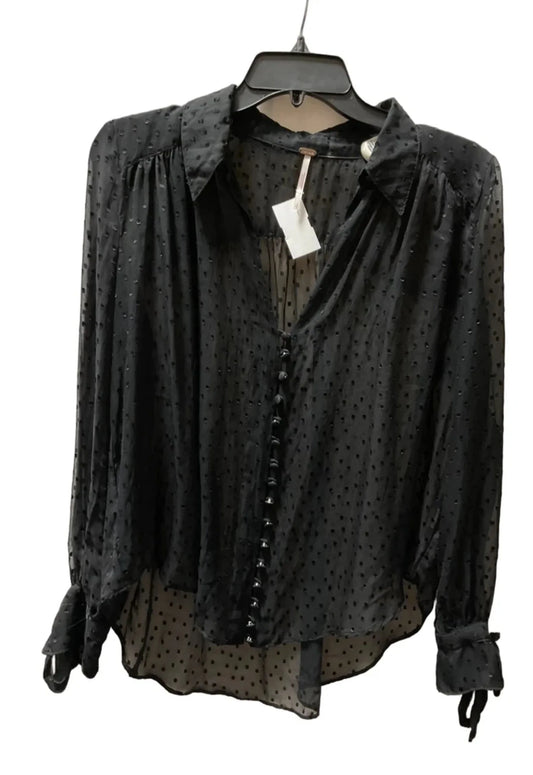 Top Long Sleeve By Free People In Black, Size: S