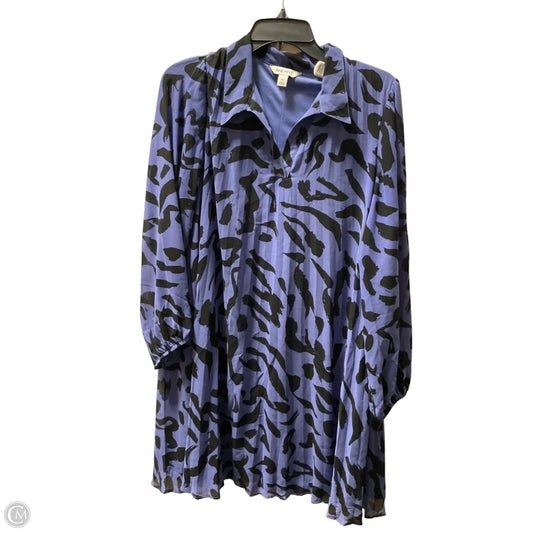 Tunic Long Sleeve By Nine West In Black & Blue, Size: M