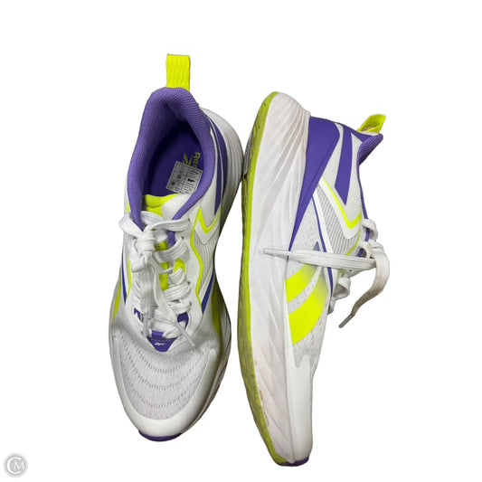 Shoes Athletic By Reebok In White & Yellow, Size: 7