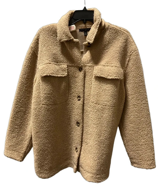 Jacket Shirt By Banana Republic In Brown, Size: M