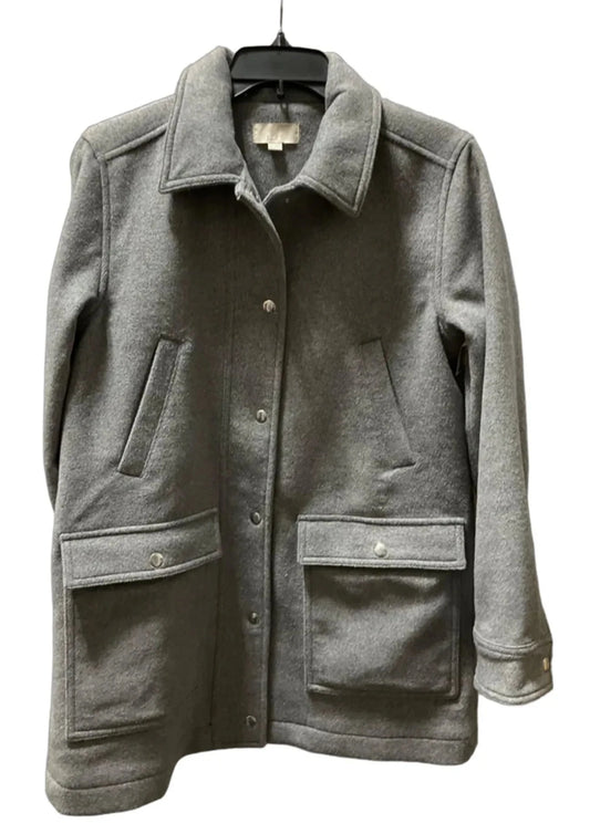 Coat Faux Fur & Sherpa By Loft In Grey, Size: Xs