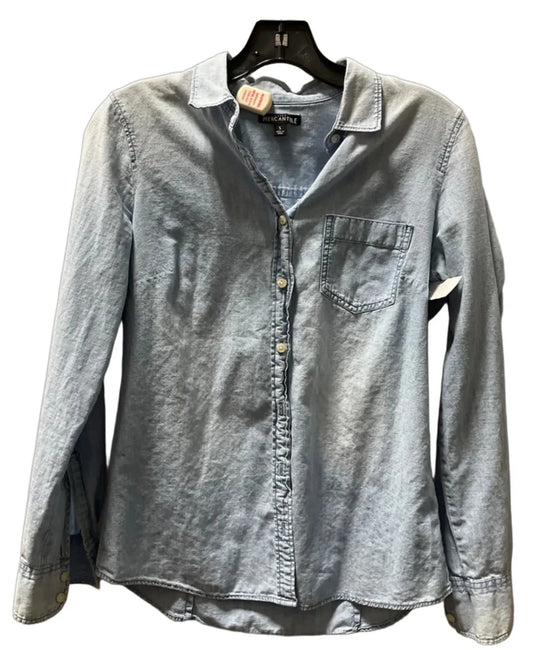 Blouse Long Sleeve By J. Crew In Blue, Size: S