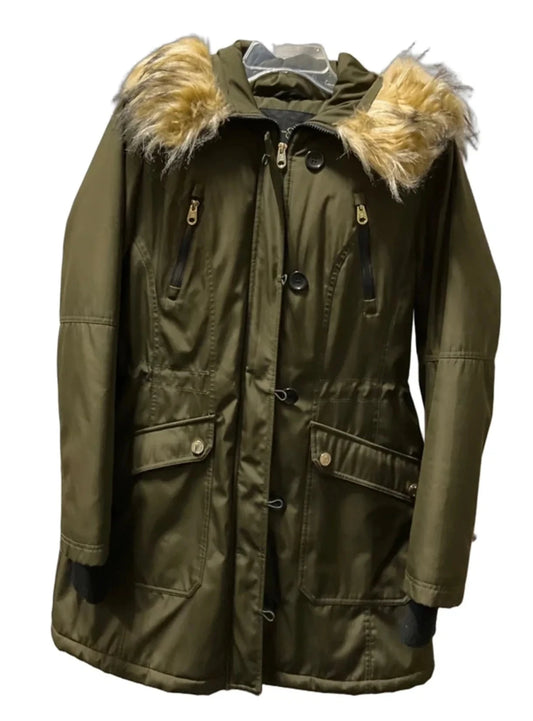 Coat Faux Fur & Sherpa By Jessica Simpson In Green, Size: M