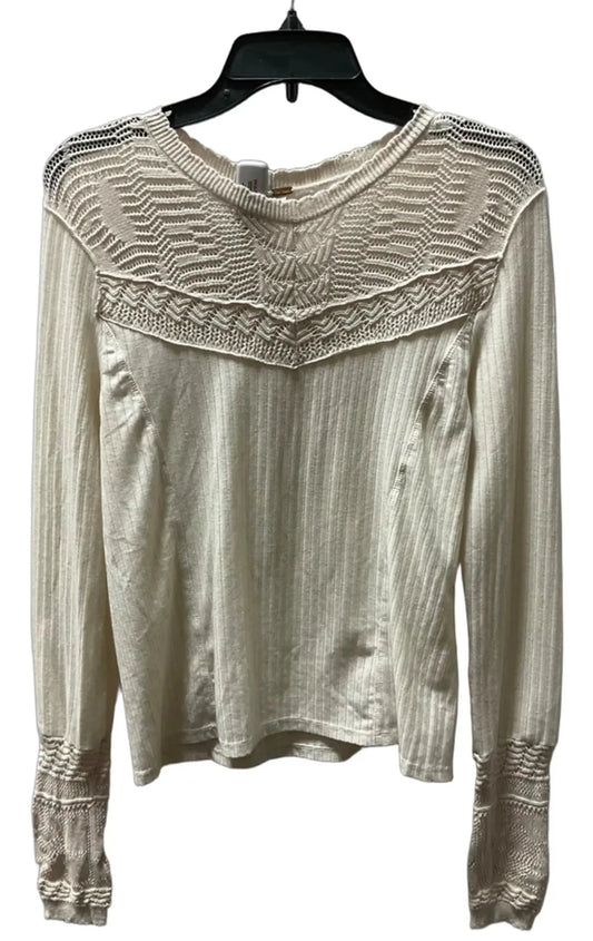 Top Long Sleeve By Free People In Cream, Size: M