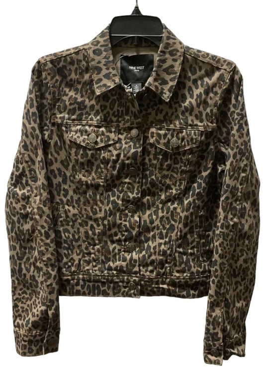 Jacket Denim By Nine West In Leopard Print, Size: S