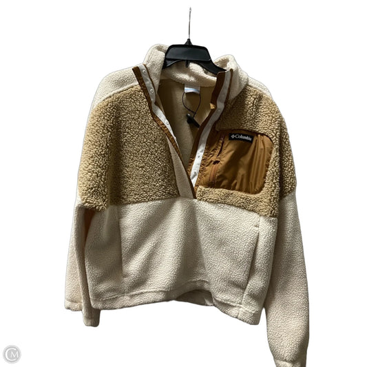 Athletic Sweatshirt Collar By Columbia In Brown & Cream, Size: L