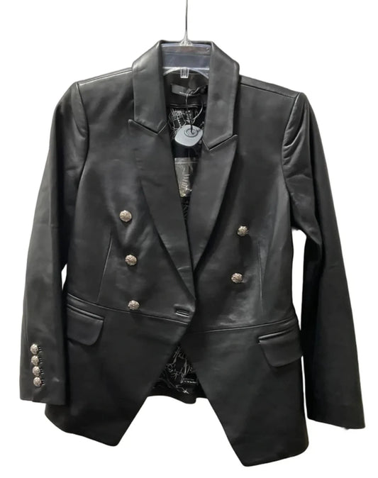 Jacket Leather By White House Black Market In Black, Size: S