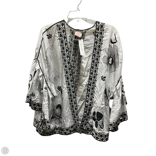 Cardigan By Chicos In Black & Cream, Size: Xxl