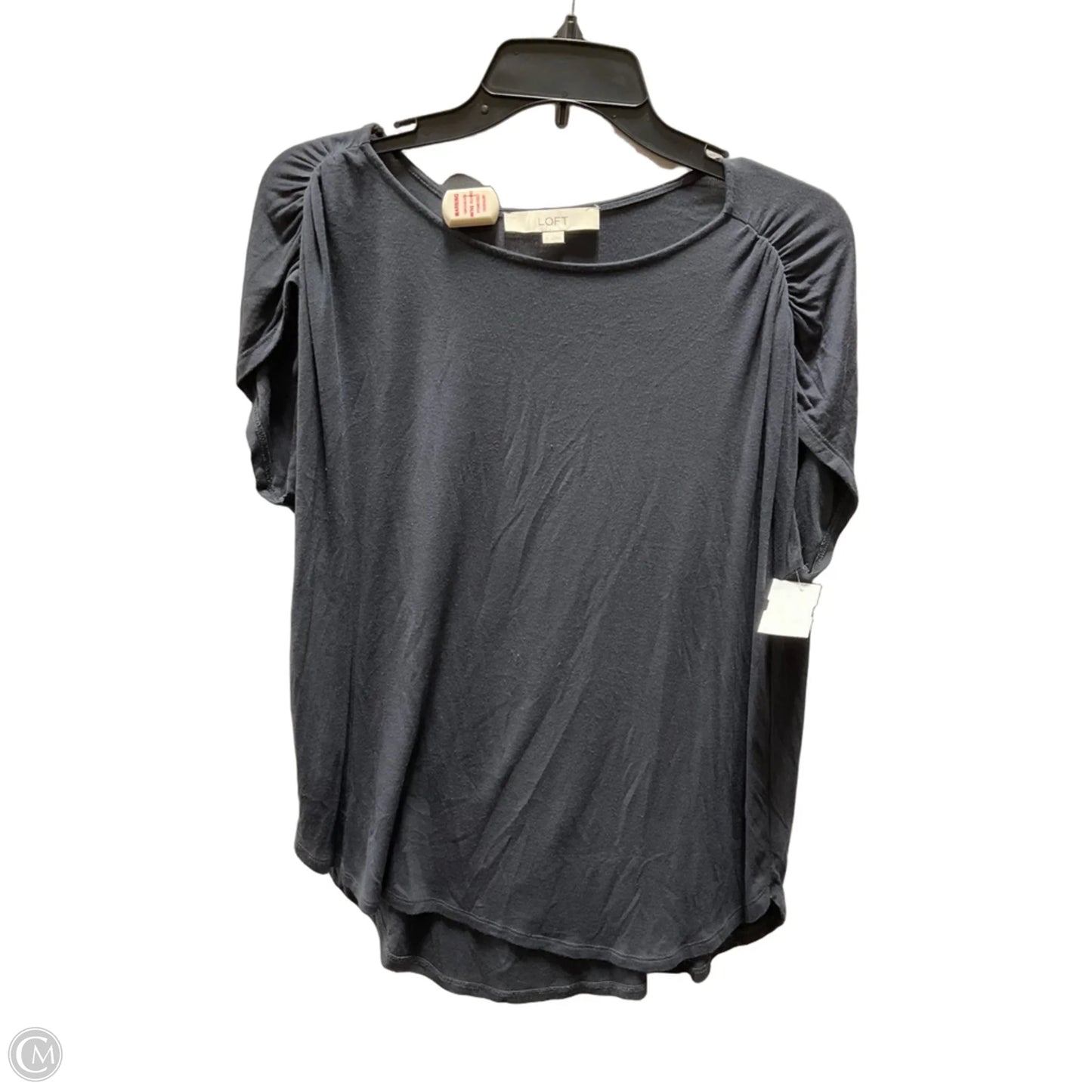 Top Short Sleeve By Loft In Navy, Size: S