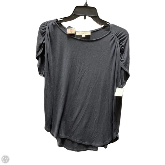 Top Short Sleeve By Loft In Navy, Size: S